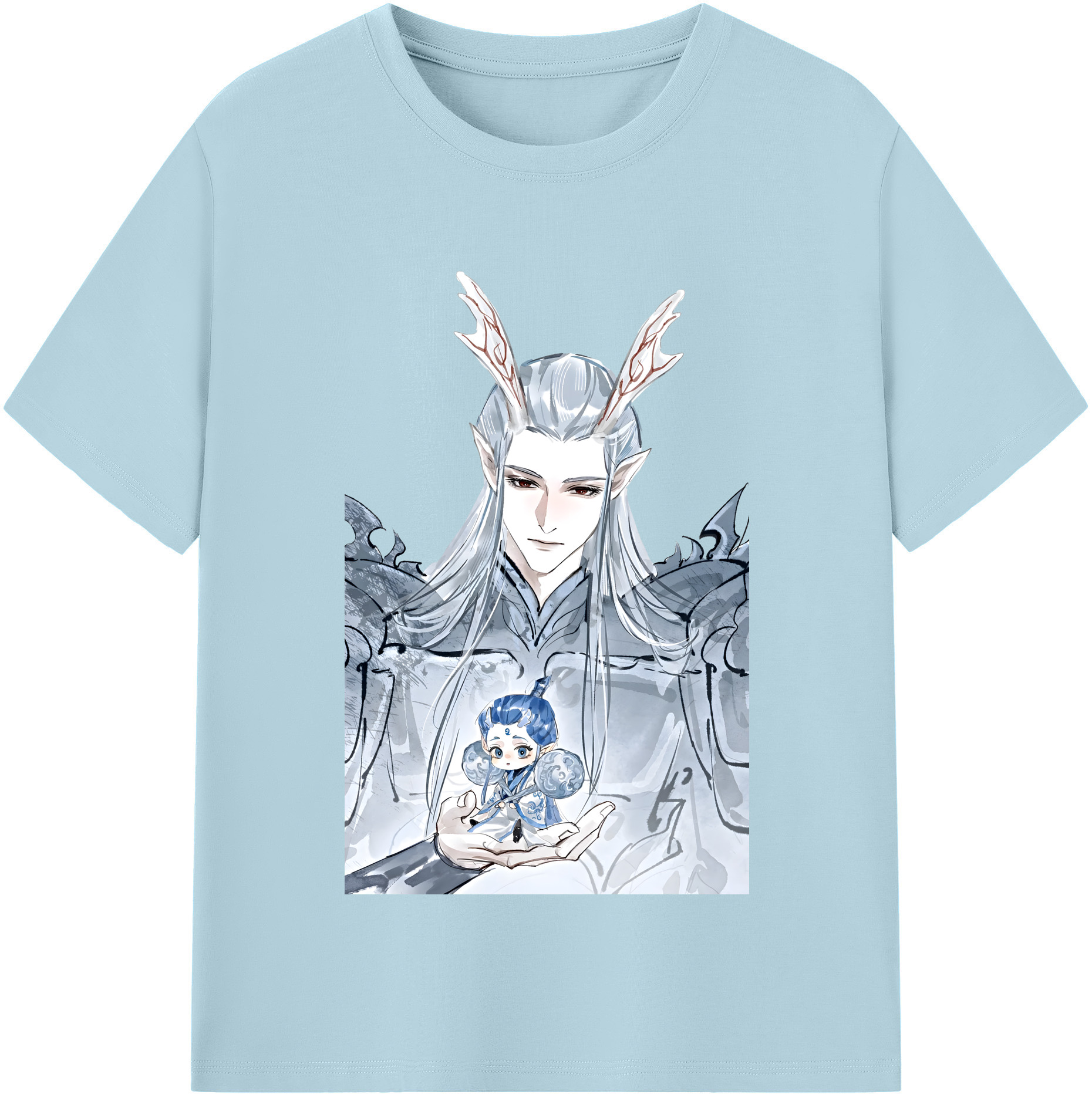 （画像用） Ne Zha 2 ナタ 魔童の大暴れ 綿100％半袖Tシャツ（フロントプリント）